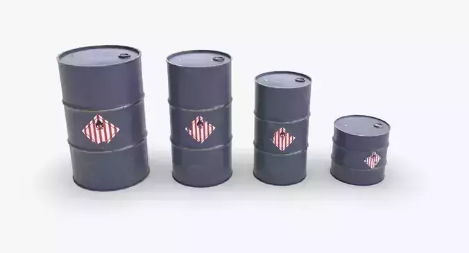 Chemical barrels Low-poly 3D model