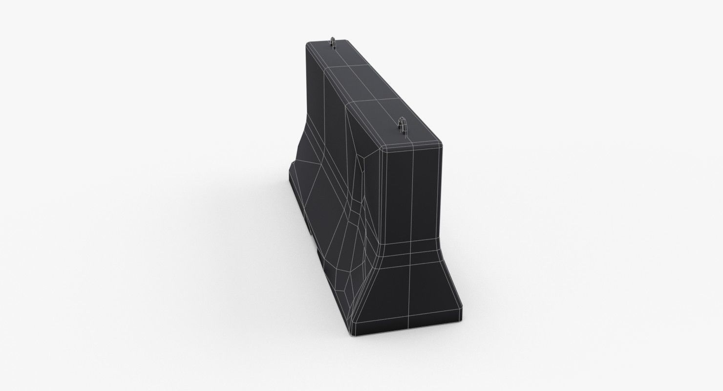 Roadwork concrete block Low-poly 3D model_21