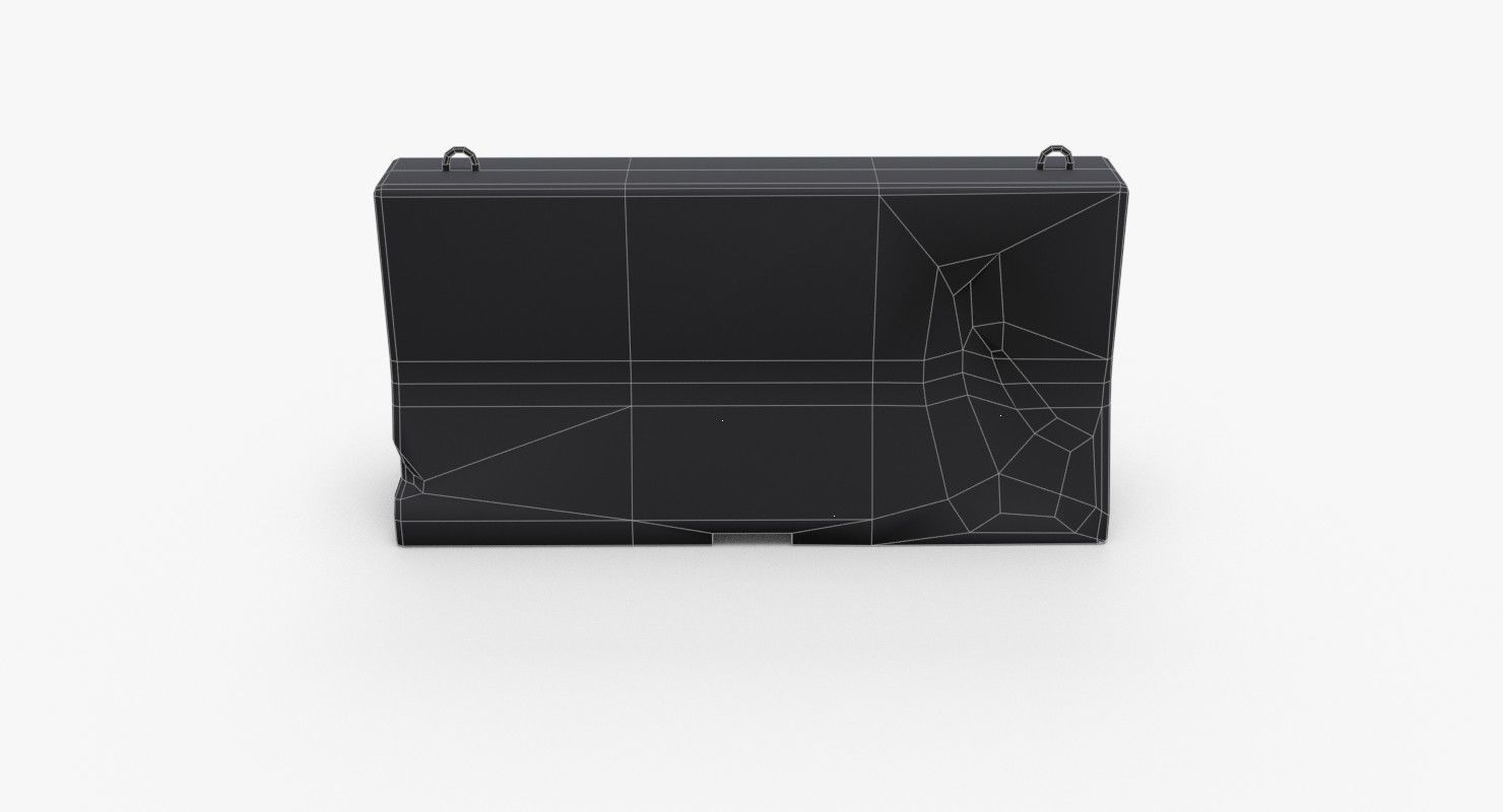 Roadwork concrete block Low-poly 3D model_28