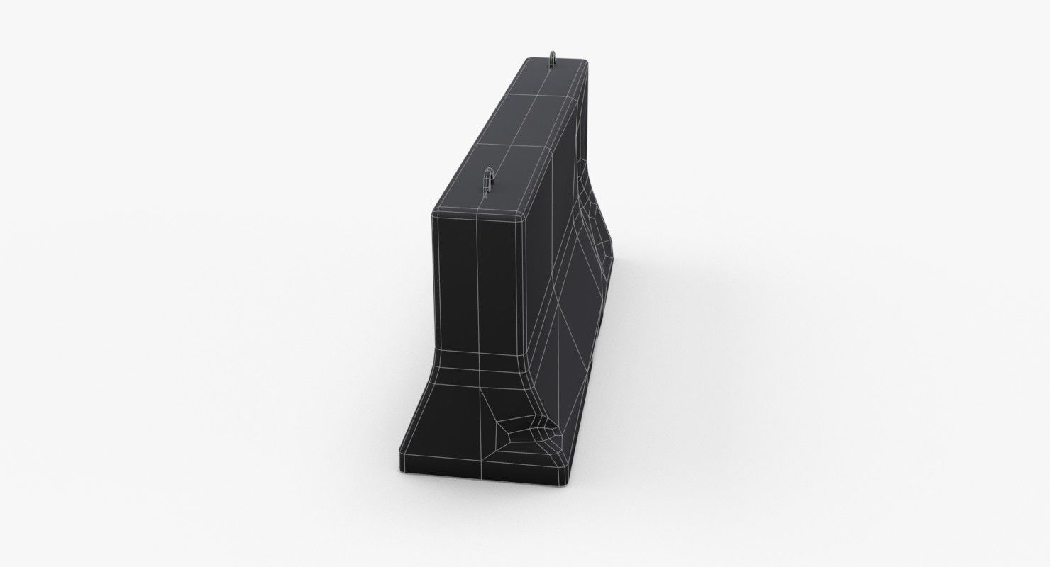 Roadwork concrete block Low-poly 3D model_26