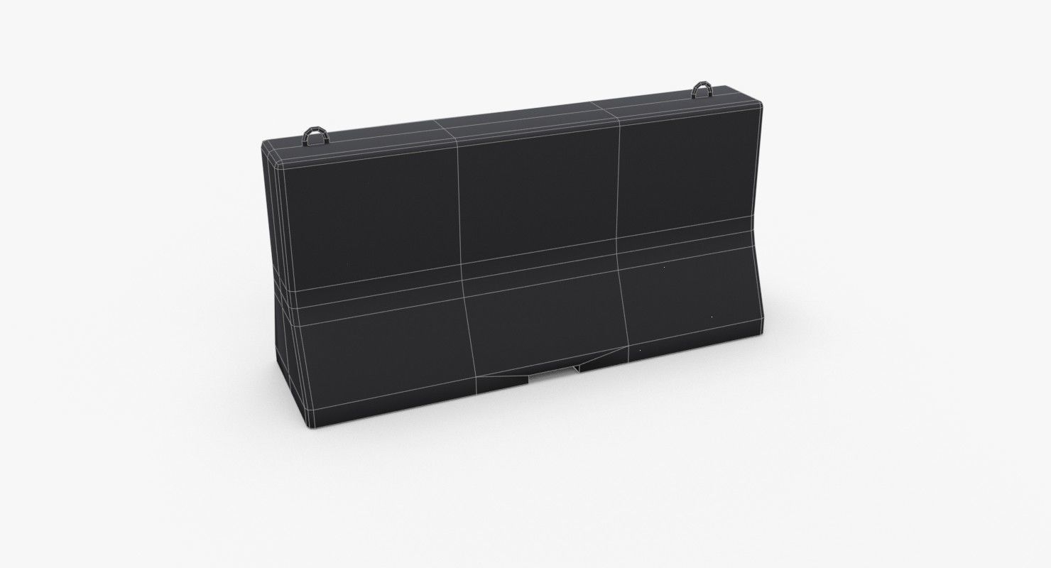 Roadwork concrete block Low-poly 3D model_23