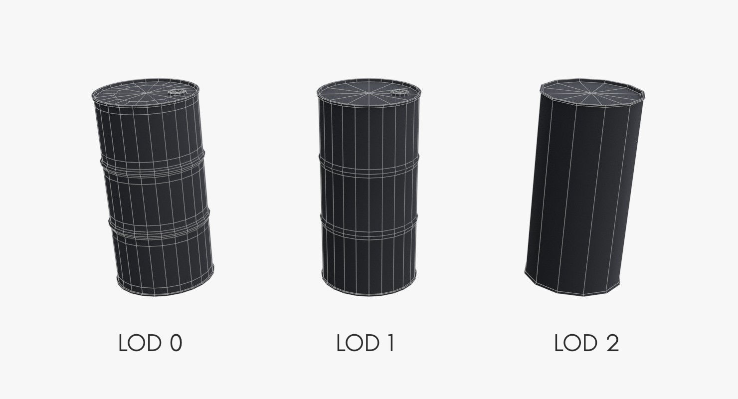 Chemical barrels Low-poly 3D model_20