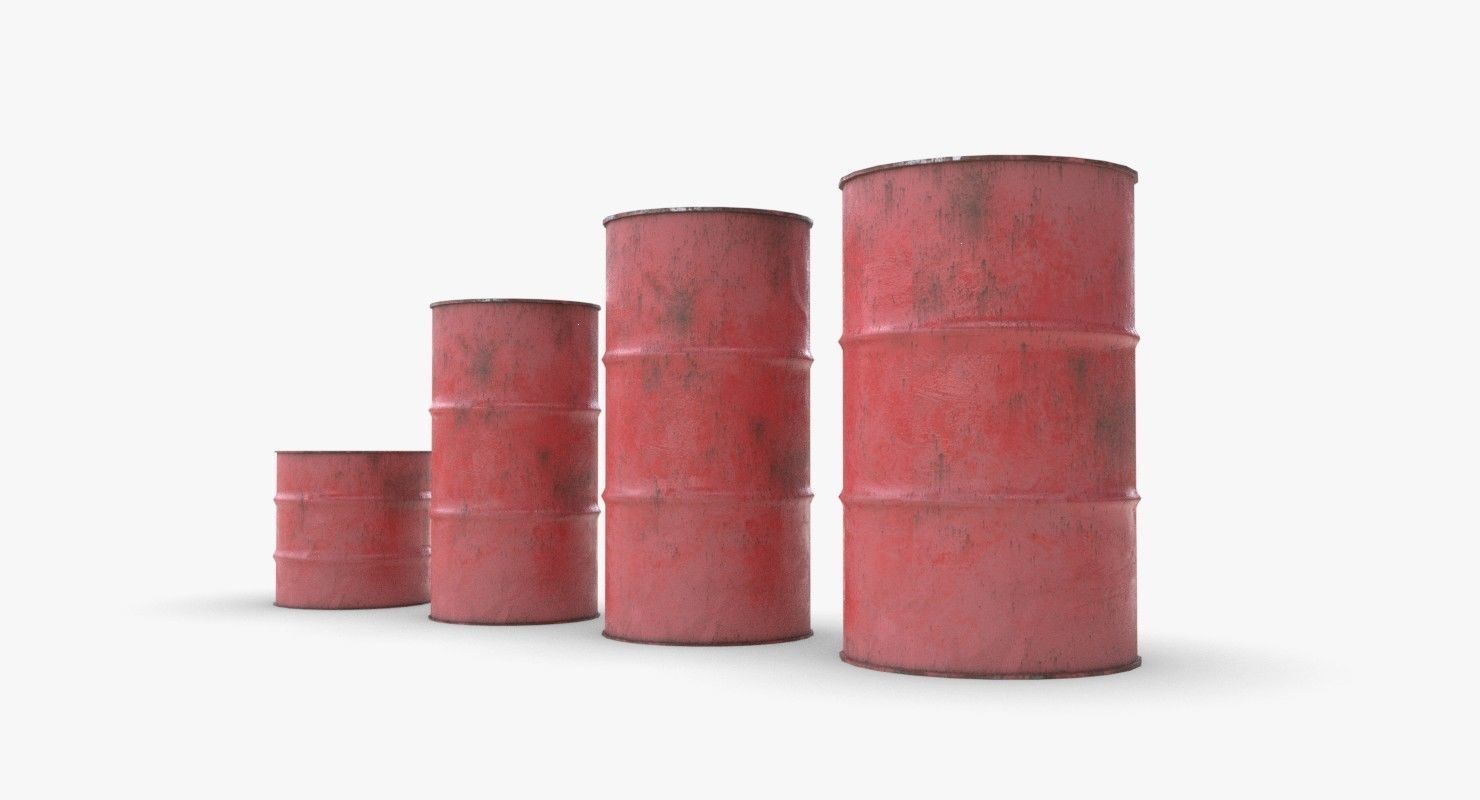 Chemical barrels Low-poly 3D model_5