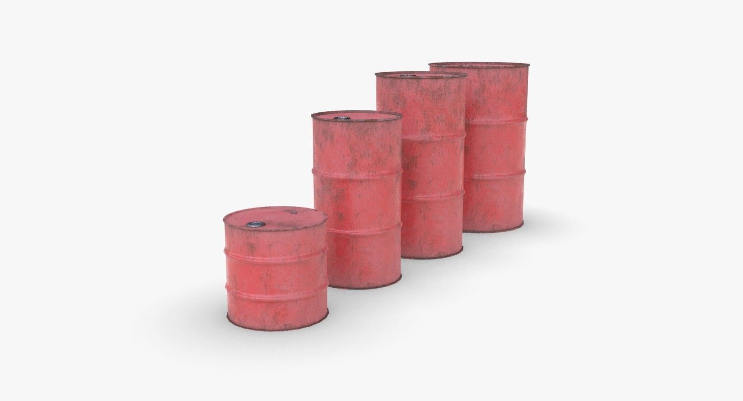 Chemical barrels Low-poly 3D model_3