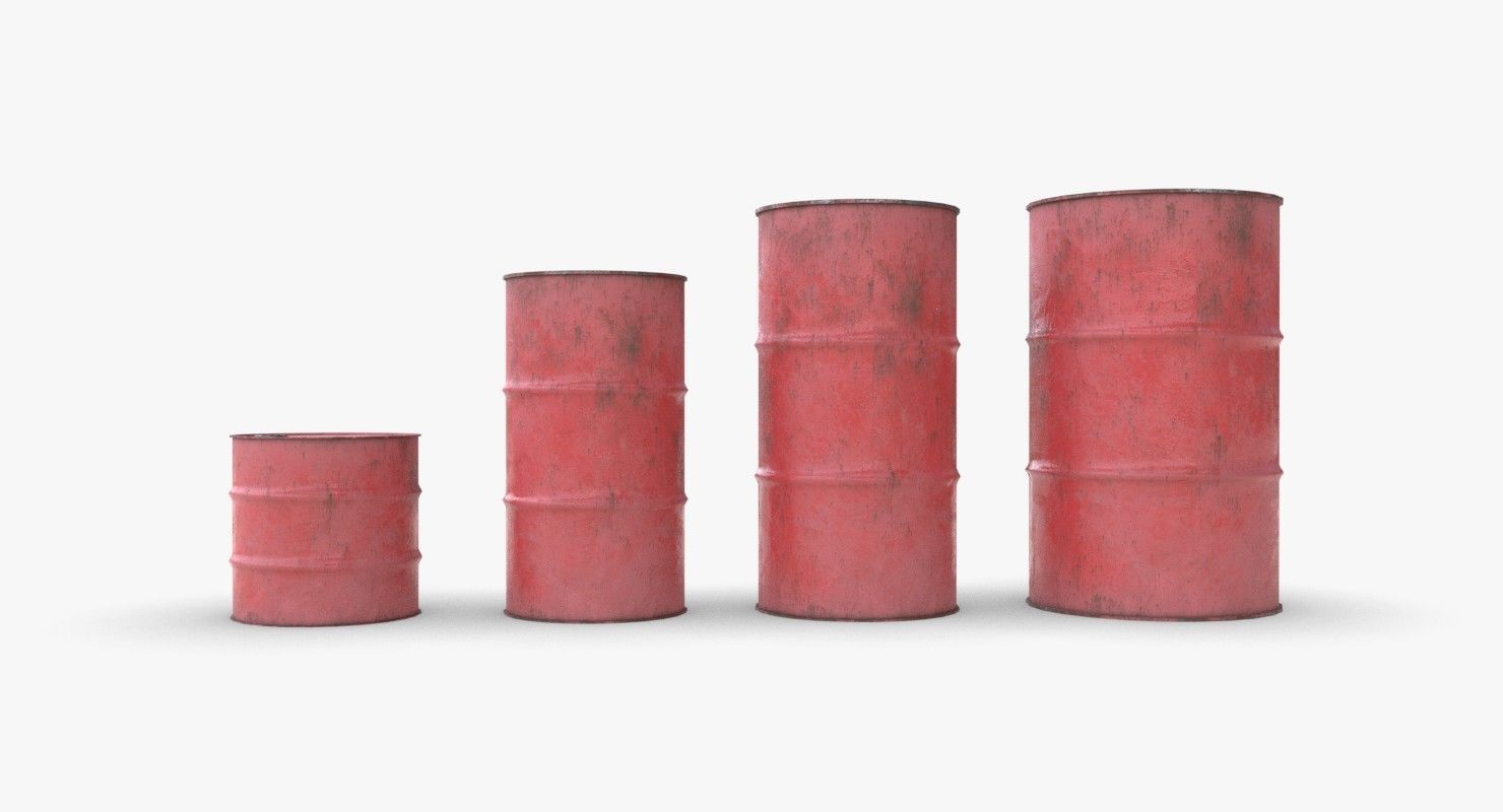 Chemical barrels Low-poly 3D model_4