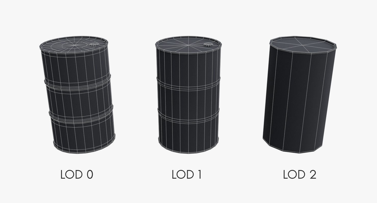 Chemical barrels Low-poly 3D model_19