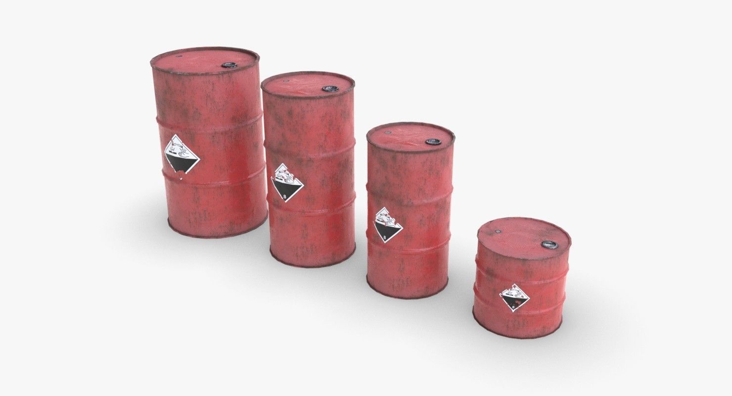 Chemical barrels Low-poly 3D model_1