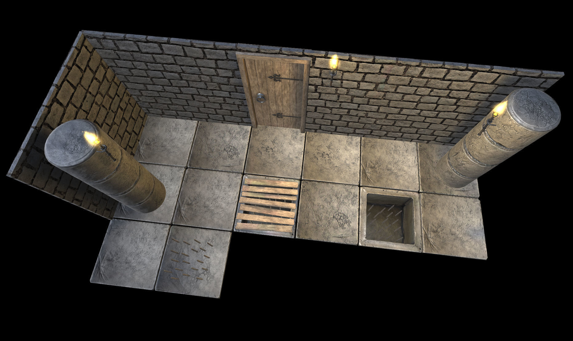 Dungeon Creation Kit - 15 dungeon assets Low-poly 3D model_5