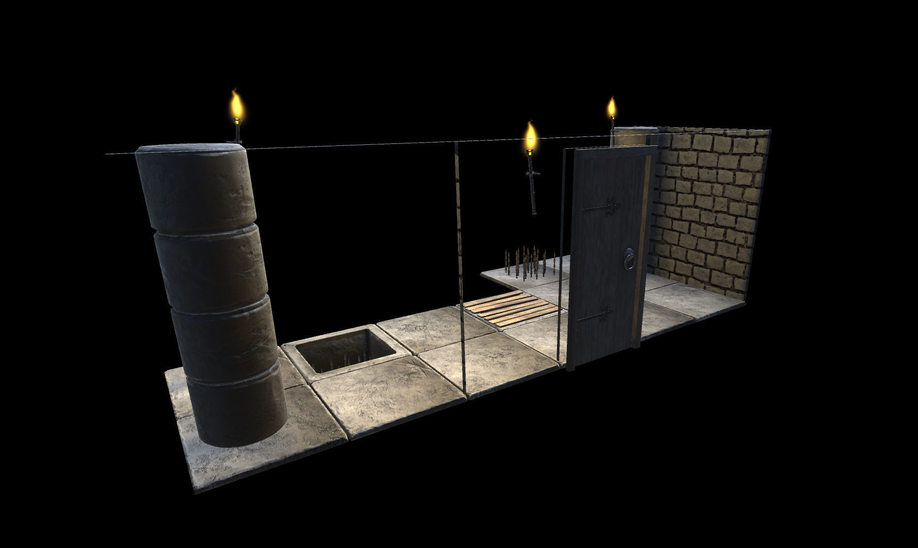 Dungeon Creation Kit - 15 dungeon assets Low-poly 3D model_6