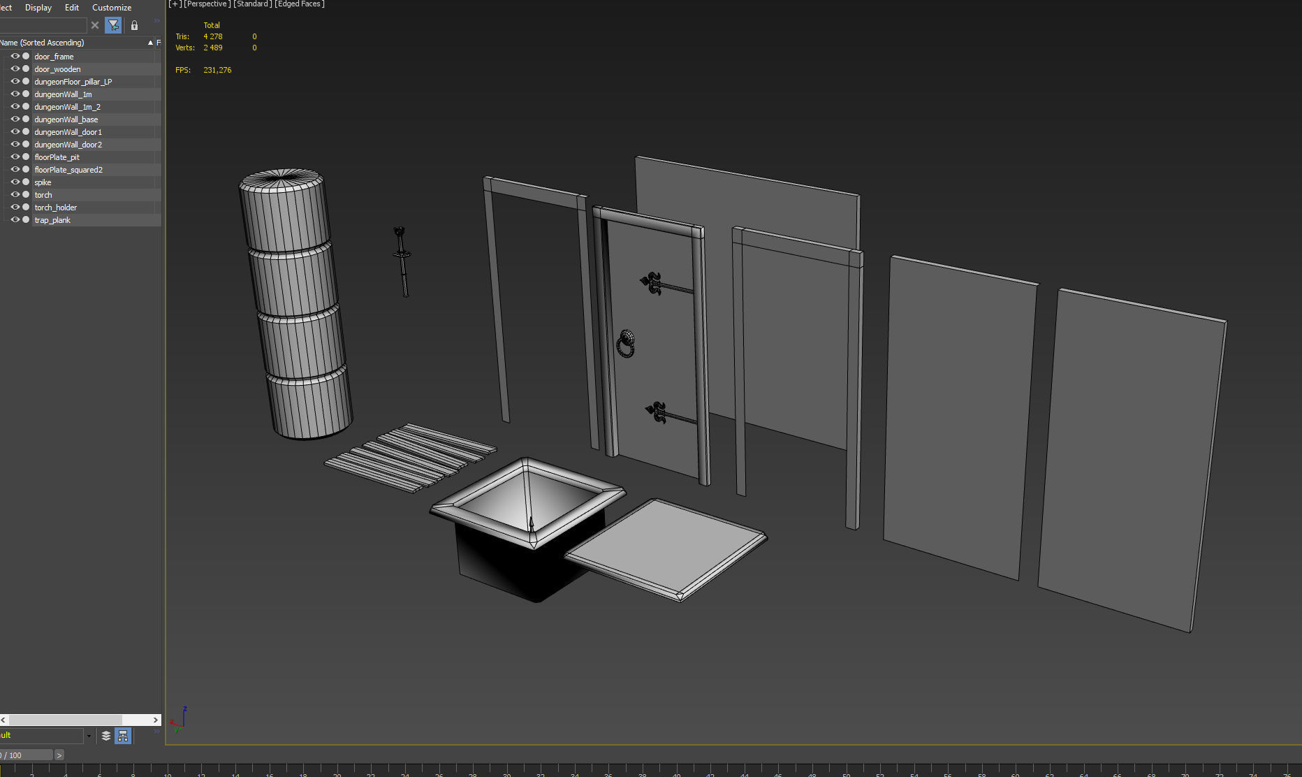 Dungeon Creation Kit - 15 dungeon assets Low-poly 3D model_8