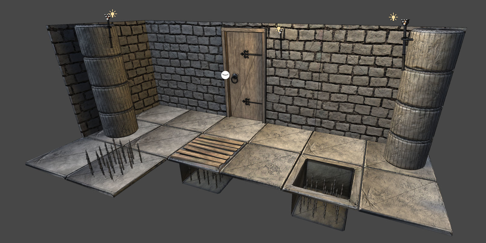 Dungeon Creation Kit - 15 dungeon assets Low-poly 3D model_3
