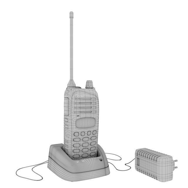 Radio ICOM 3D model_1