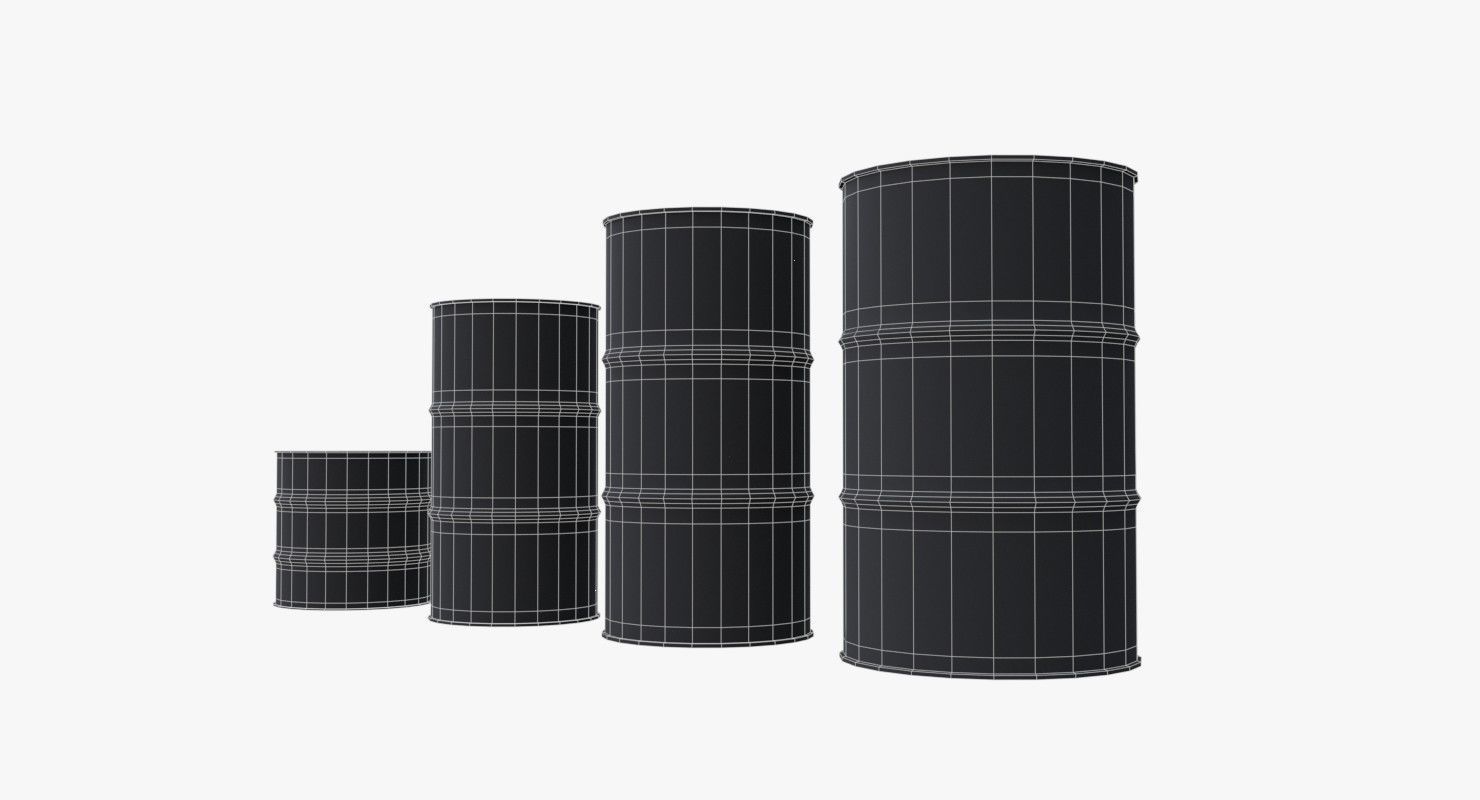 Army chemical barrels Low-poly 3D model_15