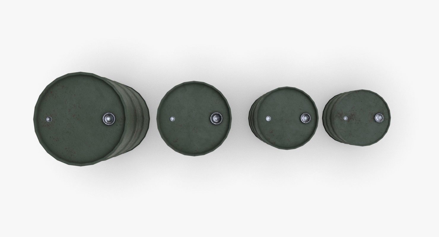 Army chemical barrels Low-poly 3D model_7