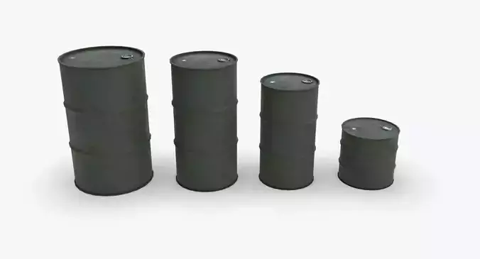 Army chemical barrels Low-poly 3D model