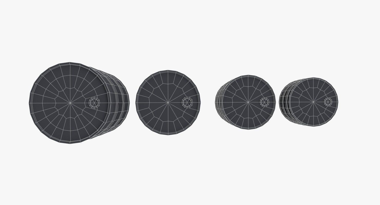 Army chemical barrels Low-poly 3D model_17