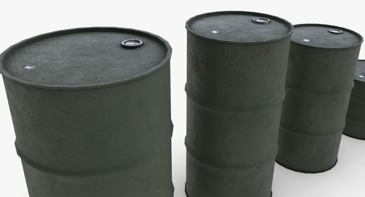 Army chemical barrels Low-poly 3D model_8