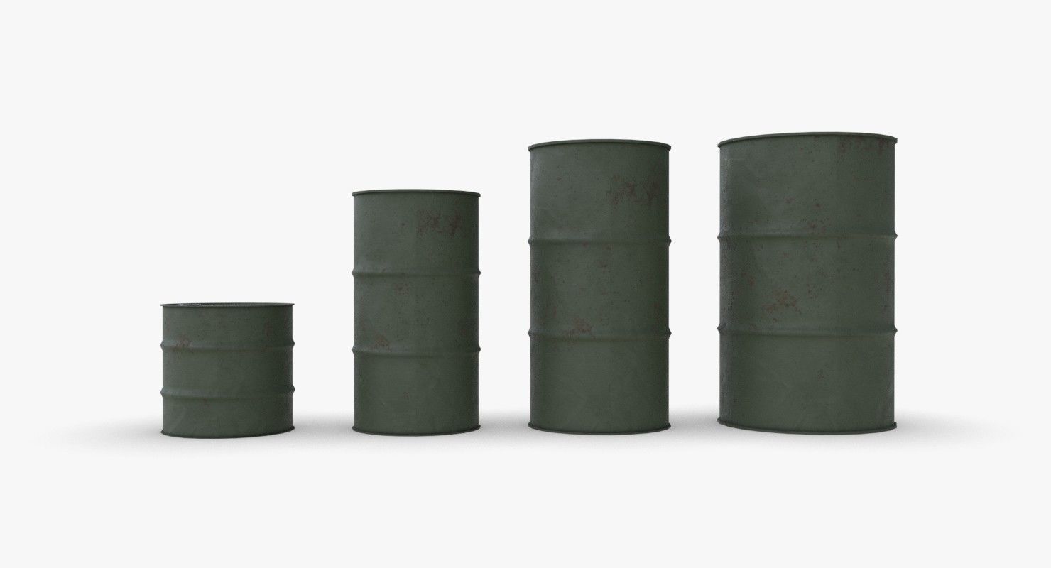 Army chemical barrels Low-poly 3D model_4