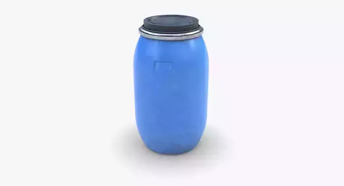 Chemical plastic barrel Low-poly 3D model