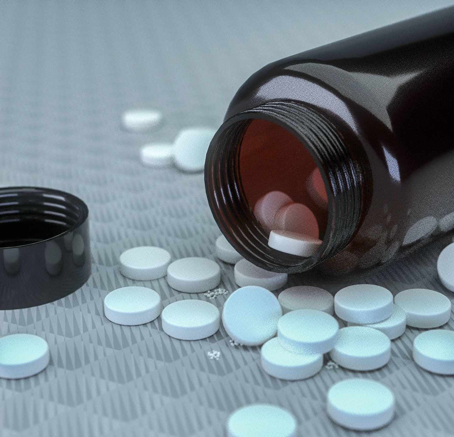 Pill and bottle Low-poly 3D model_3