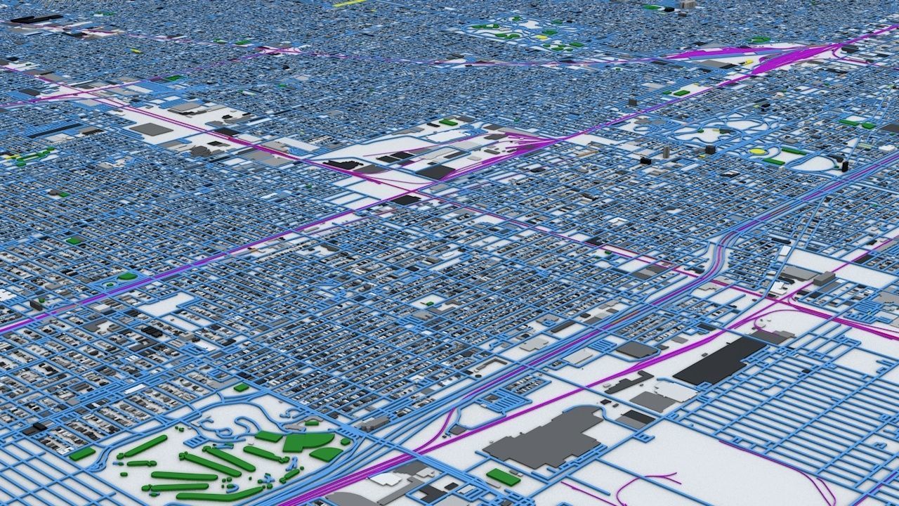 Chicago Streets Buildings Transport Sport Airports Ultimate 3D model_10
