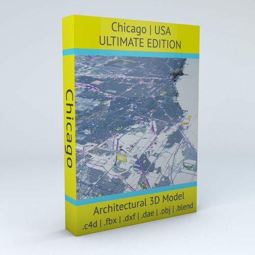Chicago Streets Buildings Transport Sport Airports Ultimate 3D model
