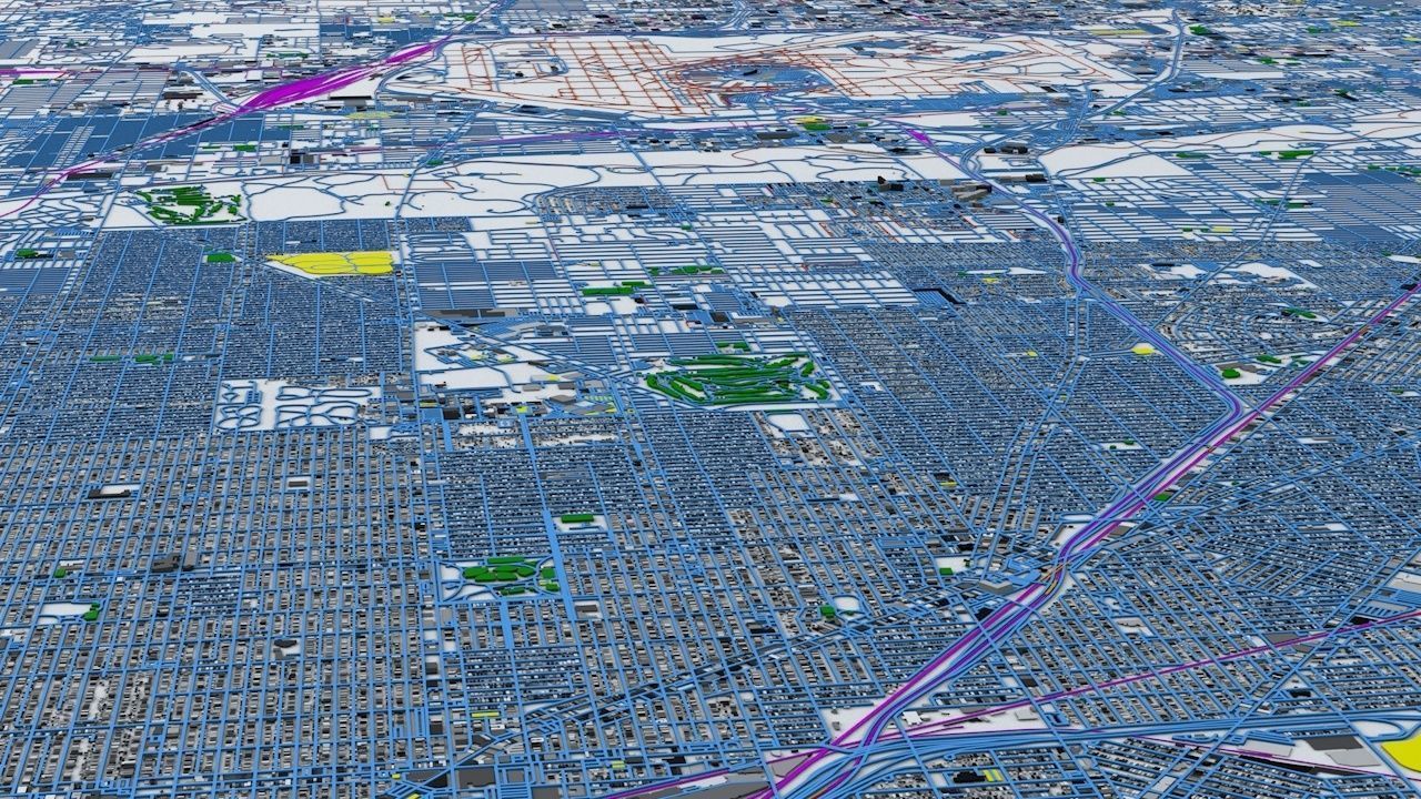 Chicago Streets Buildings Transport Sport Airports Ultimate 3D model_11