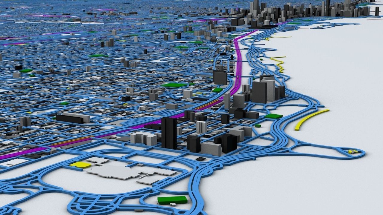 Chicago Streets Buildings Transport Sport Airports Ultimate 3D model_6