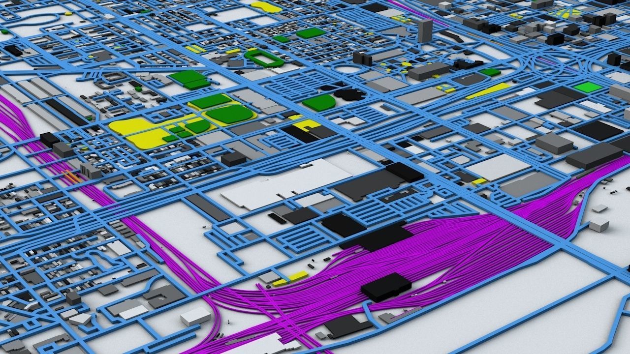 Chicago Streets Buildings Transport Sport Airports Ultimate 3D model_12