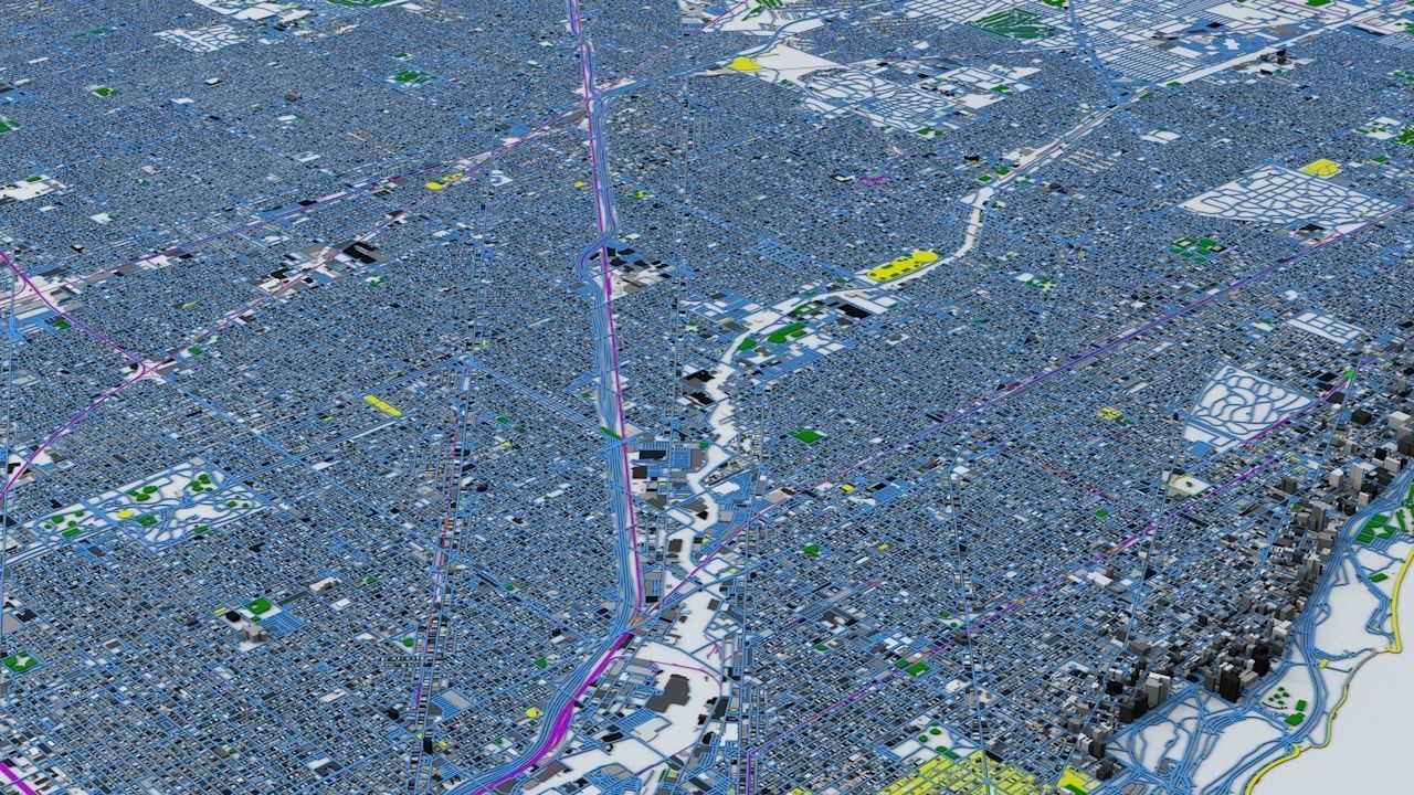 Chicago Streets Buildings Transport Sport Airports Ultimate 3D model_15