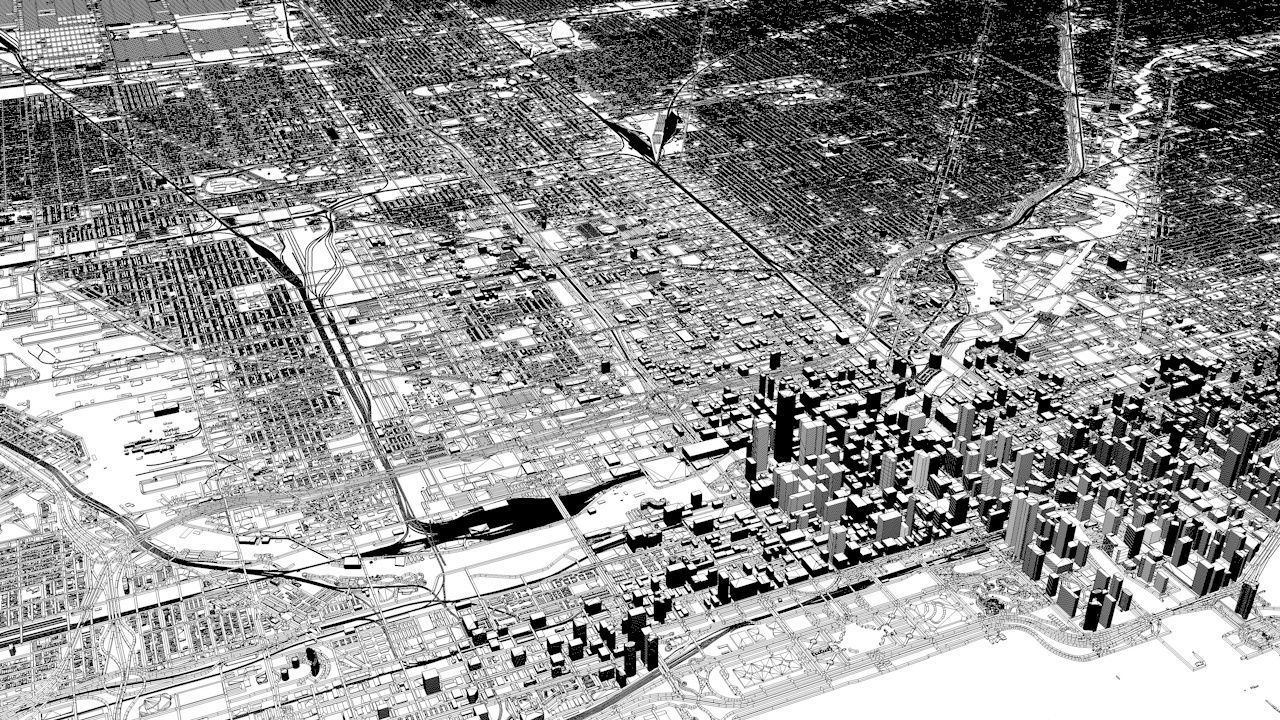 Chicago Streets Buildings Transport Sport Airports Ultimate 3D model_19