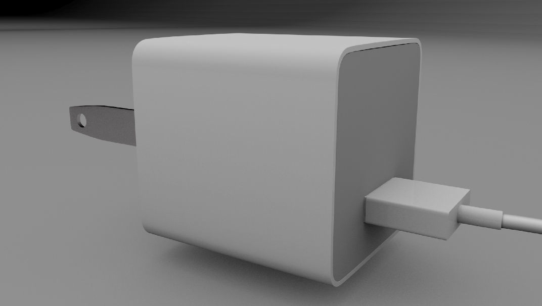 iphone charger Low-poly 3D model_1