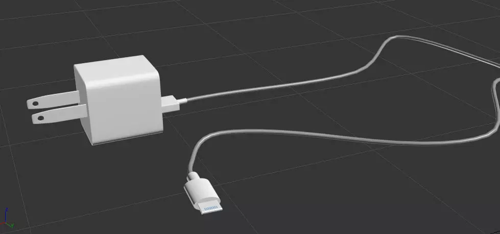 iphone charger Low-poly 3D model_0