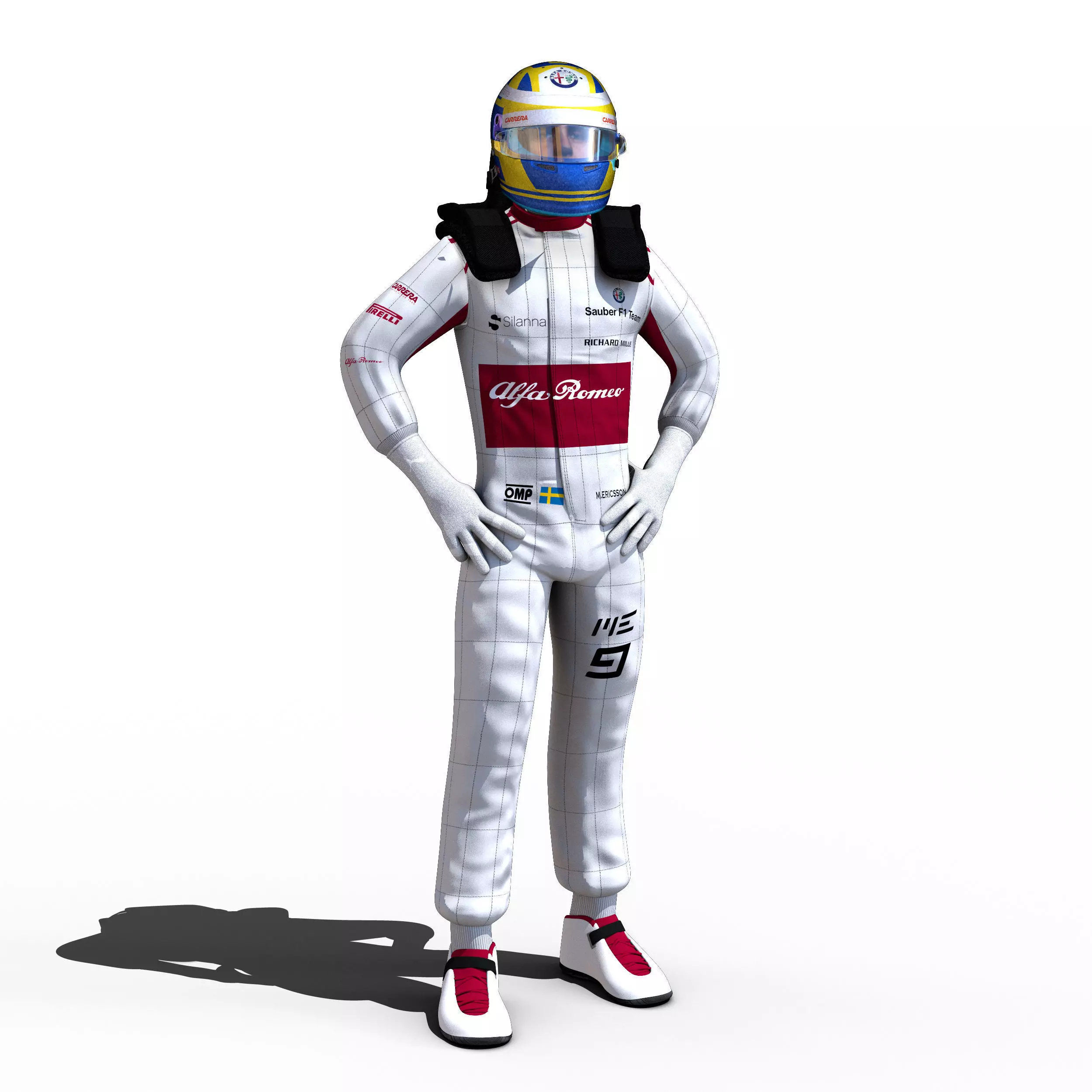 Marcus Ericsson 2018 Low-poly 3D model