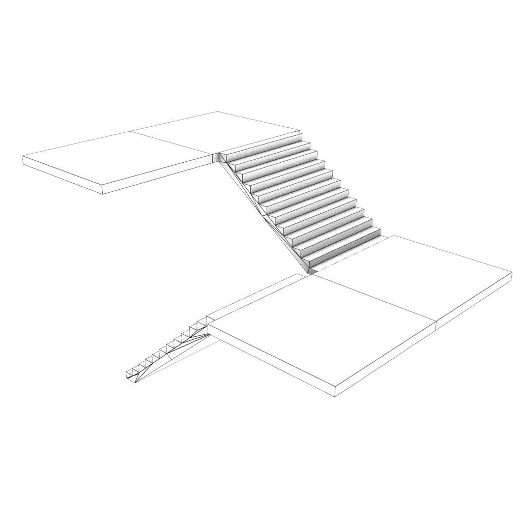 Mid Poly Roads Staircases and Bridges Pack Low-poly 3D model_32