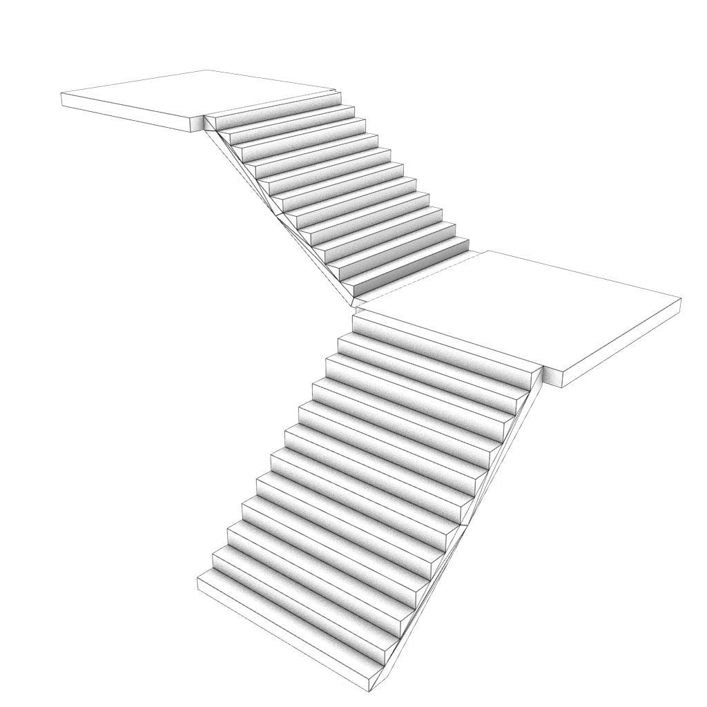 Mid Poly Roads Staircases and Bridges Pack Low-poly 3D model_30