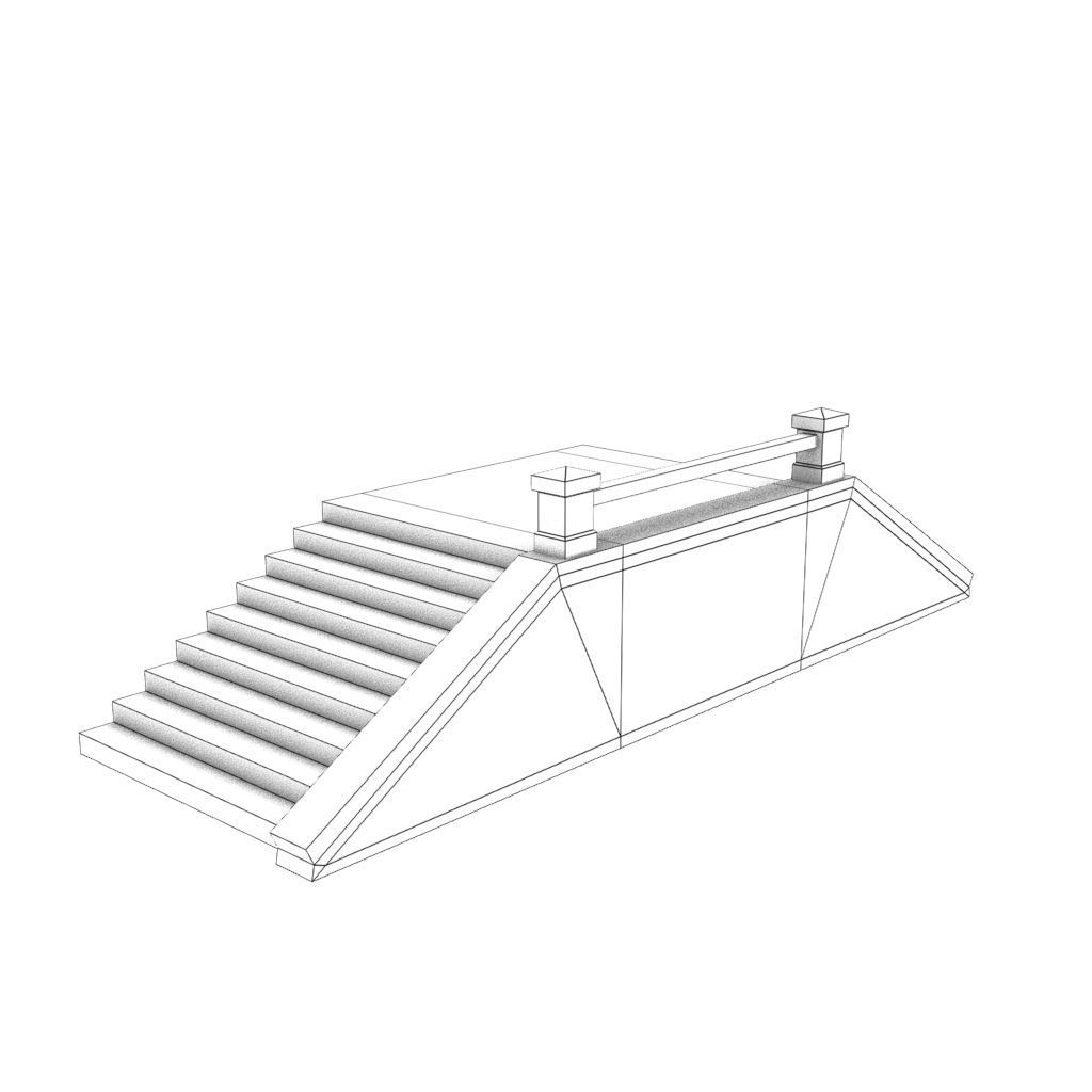 Mid Poly Roads Staircases and Bridges Pack Low-poly 3D model_24