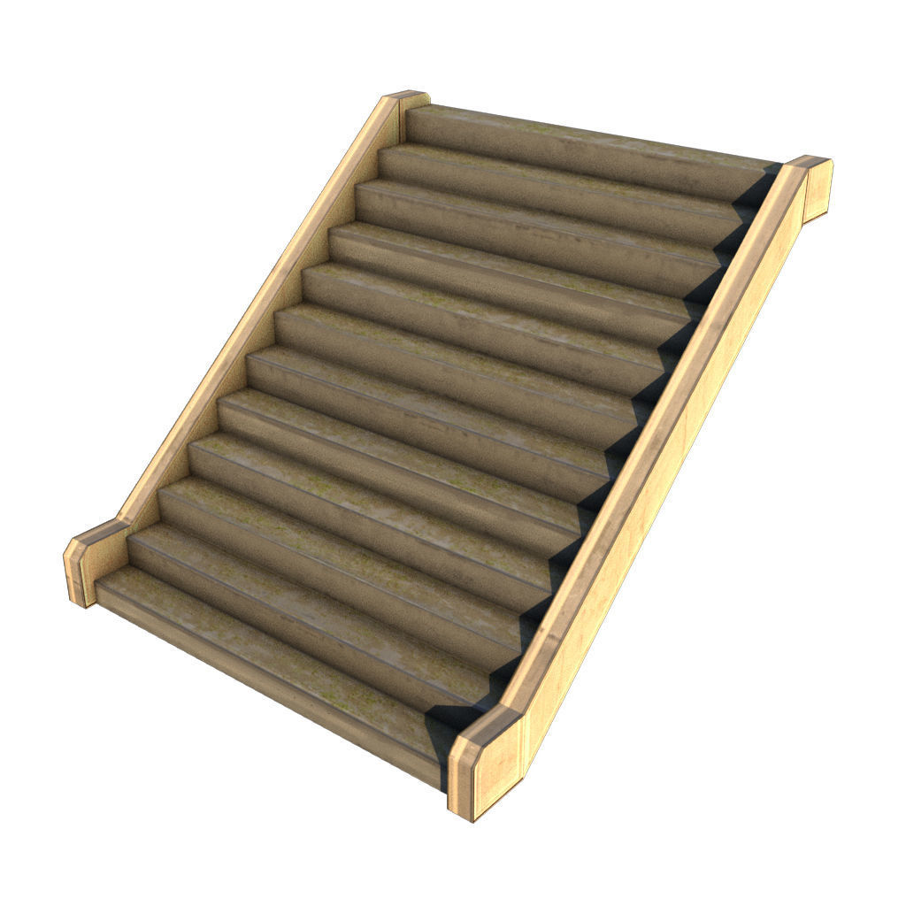 Mid Poly Roads Staircases and Bridges Pack Low-poly 3D model_35