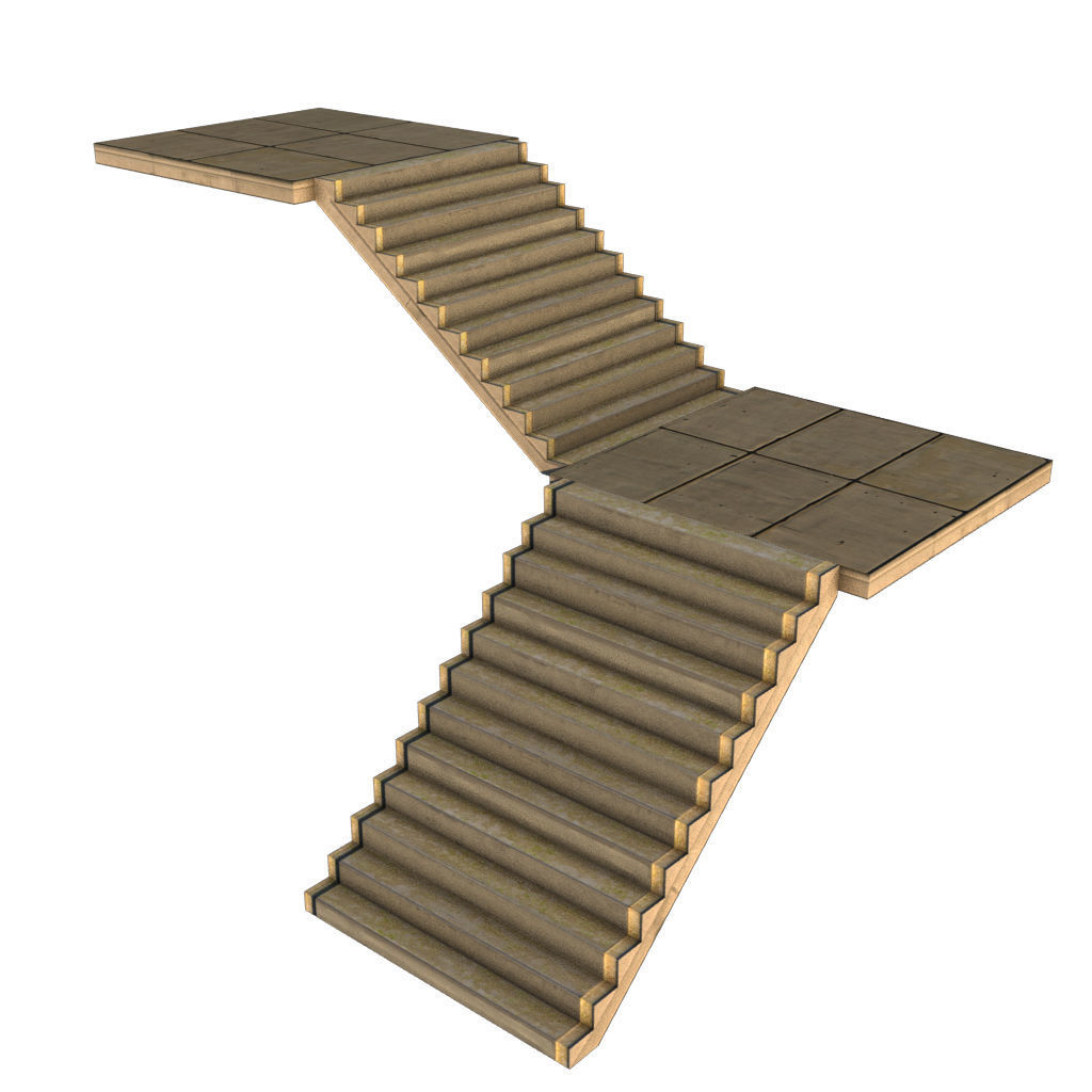 Mid Poly Roads Staircases and Bridges Pack Low-poly 3D model_29