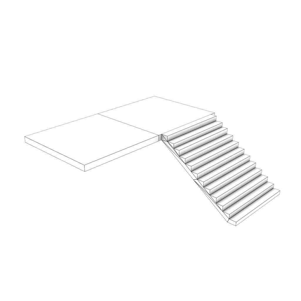 Mid Poly Roads Staircases and Bridges Pack Low-poly 3D model_34