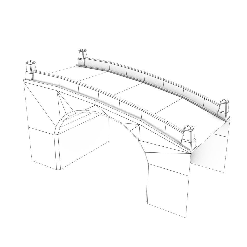 Mid Poly Roads Staircases and Bridges Pack Low-poly 3D model_52