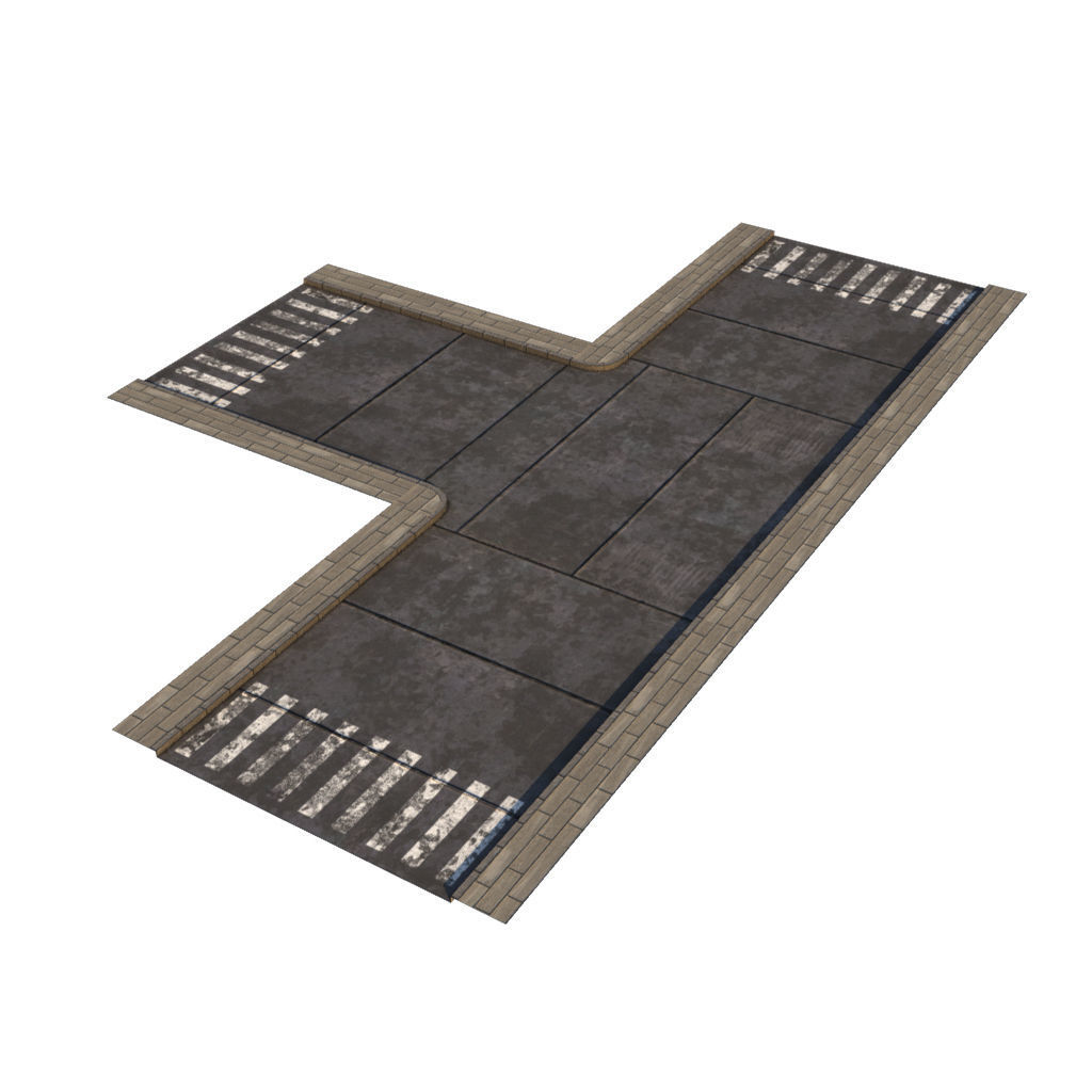 Mid Poly Roads Staircases and Bridges Pack Low-poly 3D model_19