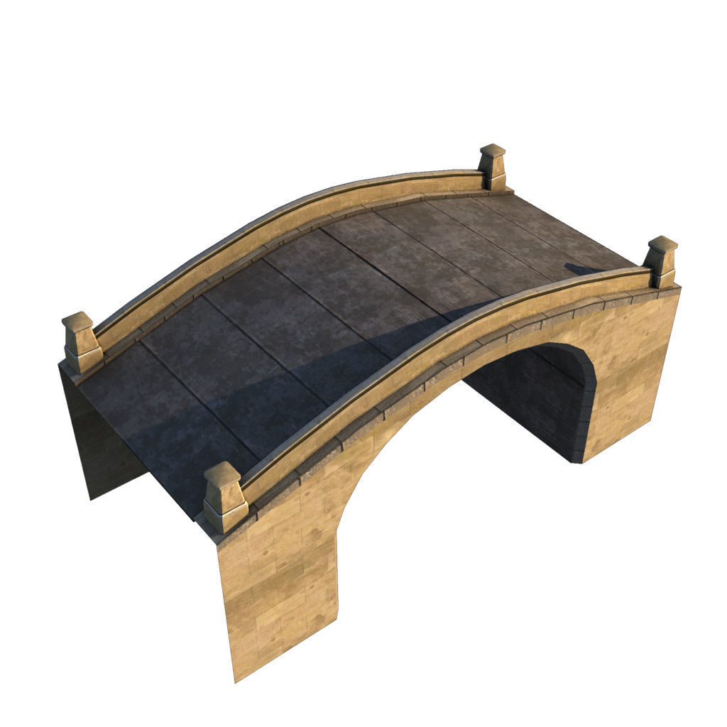 Mid Poly Roads Staircases and Bridges Pack Low-poly 3D model_57