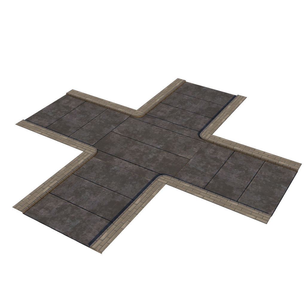 Mid Poly Roads Staircases and Bridges Pack Low-poly 3D model_9