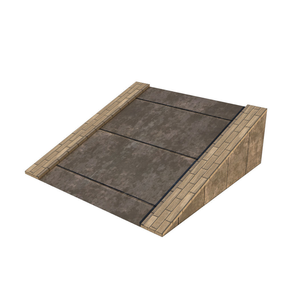 Mid Poly Roads Staircases and Bridges Pack Low-poly 3D model_15