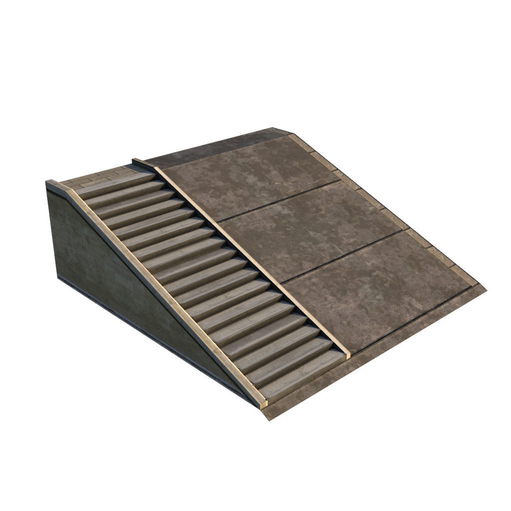 Mid Poly Roads Staircases and Bridges Pack Low-poly 3D model_47