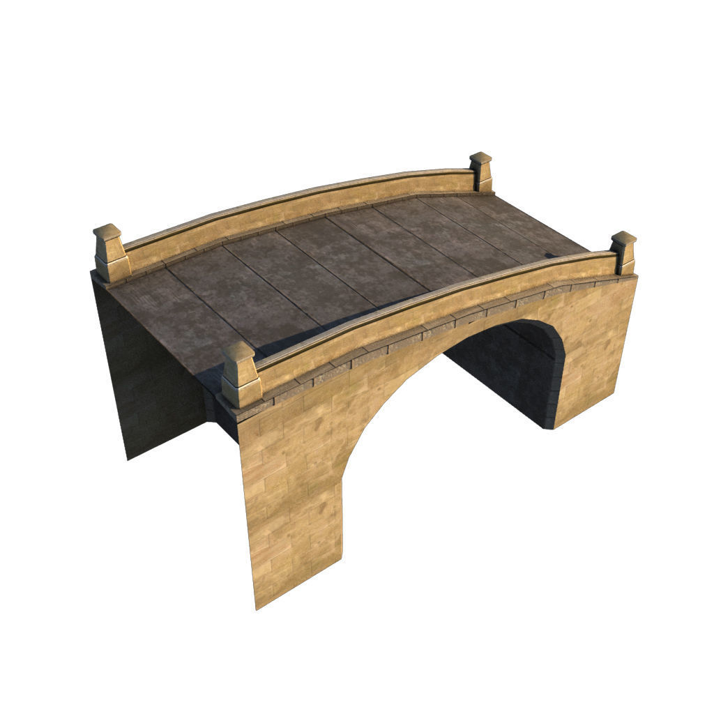 Mid Poly Roads Staircases and Bridges Pack Low-poly 3D model_53