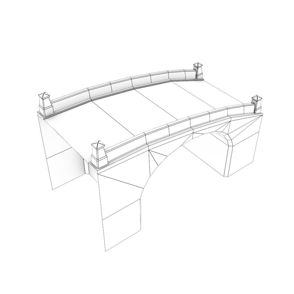 Mid Poly Roads Staircases and Bridges Pack Low-poly 3D model_54