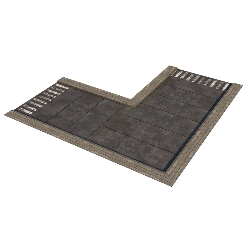 Mid Poly Roads Staircases and Bridges Pack Low-poly 3D model_17