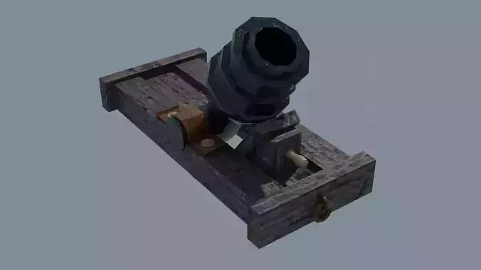 Ship howitzer cannon 64lb - 3D Model - Low-poly 3D model